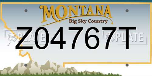 Z04767T Montana License Plate