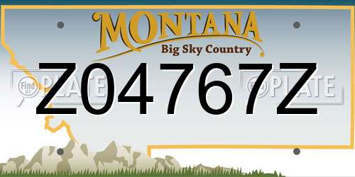 Z04767Z Montana License Plate