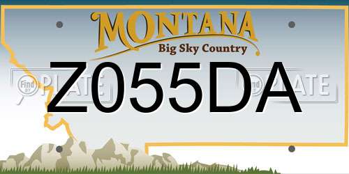 Z055DA Montana License Plate