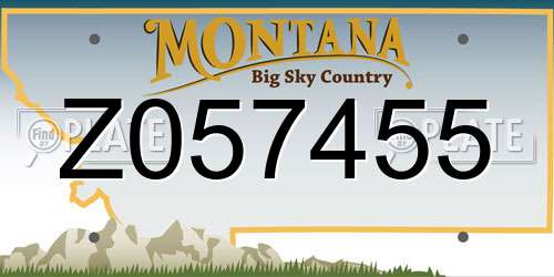 Z057455 Montana License Plate