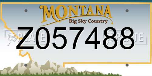 Z057488 Montana License Plate