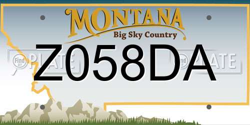 Z058DA Montana License Plate
