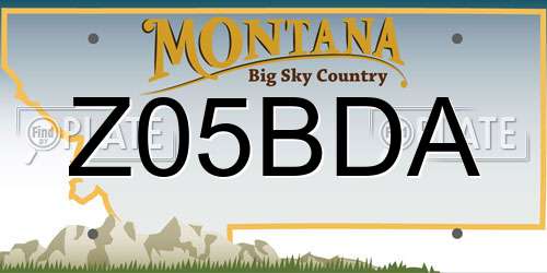 Z05BDA Montana License Plate