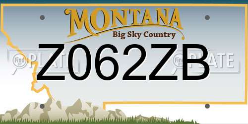 Z062ZB Montana License Plate