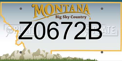 Z0672B Montana License Plate