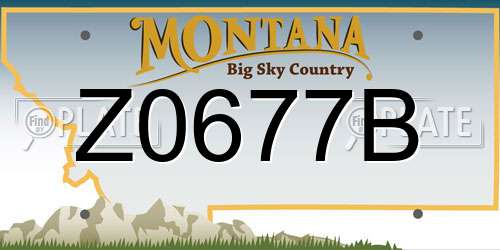 Z0677B Montana License Plate