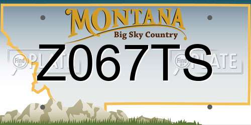 Z067TS Montana License Plate
