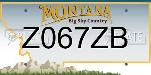 Z067ZB Montana License Plate