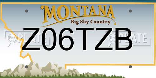 Z06TZB Montana License Plate