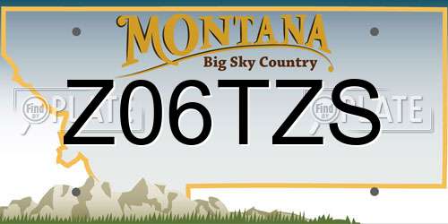 Z06TZS Montana License Plate
