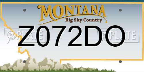 Z072DO Montana License Plate