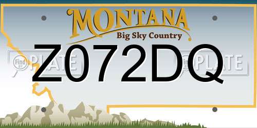 Z072DQ Montana License Plate