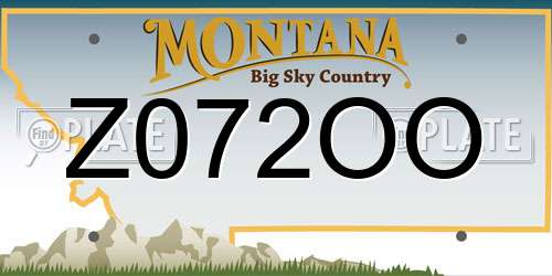 Z072OO Montana License Plate
