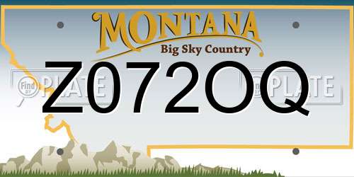 Z072OQ Montana License Plate