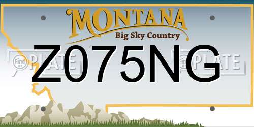 Z075NG Montana License Plate