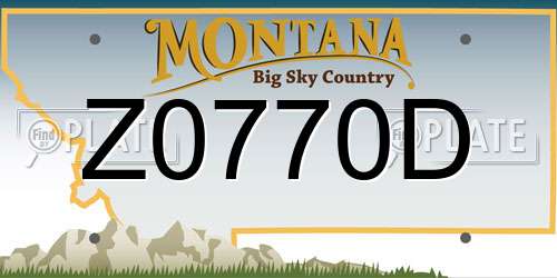 Z0770D Montana License Plate