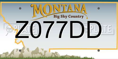 Z077DD Montana License Plate