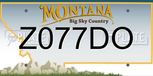 Z077DO Montana License Plate
