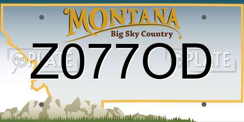 Z077OD Montana License Plate