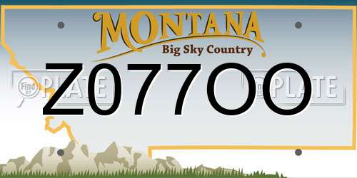 Z077OO Montana License Plate