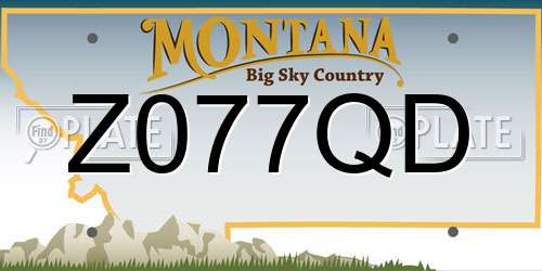 Z077QD Montana License Plate