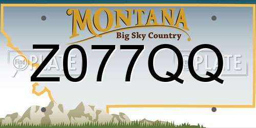 Z077QQ Montana License Plate