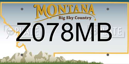 Z078MB Montana License Plate