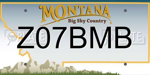 Z07BMB Montana License Plate