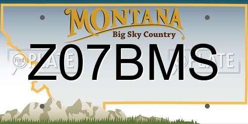 Z07BMS Montana License Plate