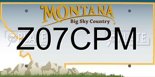 Z07CPM Montana License Plate
