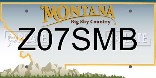 Z07SMB Montana License Plate