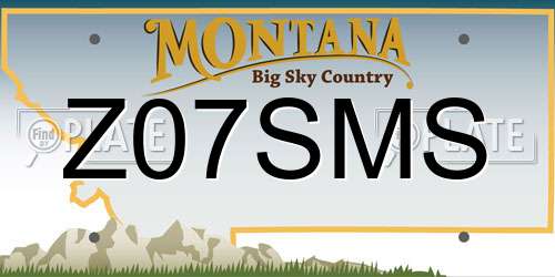 Z07SMS Montana License Plate