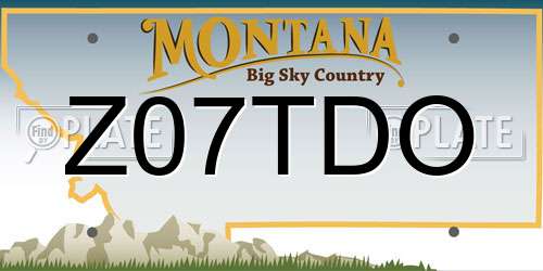 Z07TDO Montana License Plate