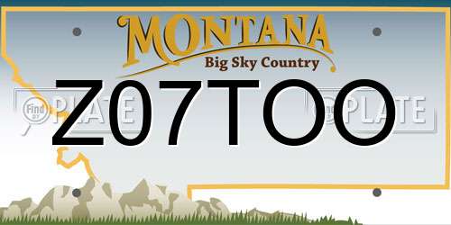 Z07TOO Montana License Plate