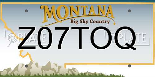 Z07TOQ Montana License Plate