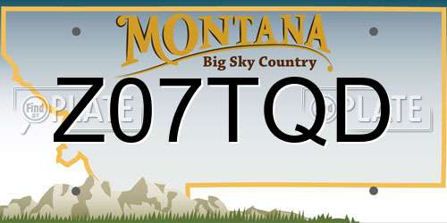 Z07TQD Montana License Plate