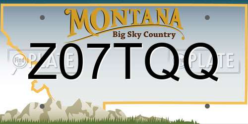 Z07TQQ Montana License Plate