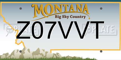 Z07VVT Montana License Plate