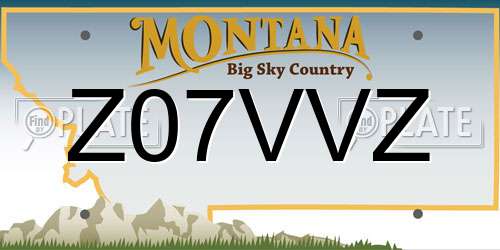 Z07VVZ Montana License Plate