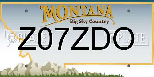 Z07ZDO Montana License Plate