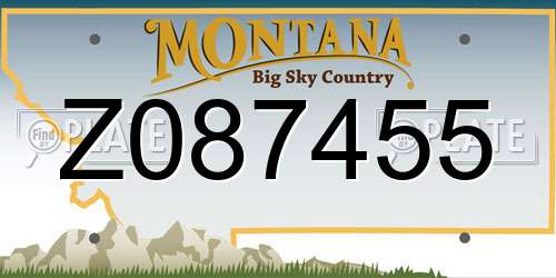 Z087455 Montana License Plate