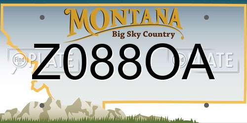Z088OA Montana License Plate