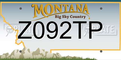 Z092TP Montana License Plate