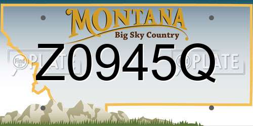 Z0945Q Montana License Plate