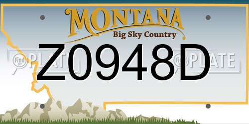 Z0948D Montana License Plate