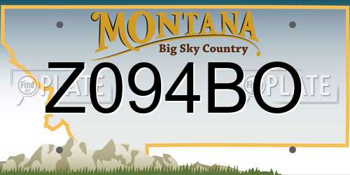 Z094BO Montana License Plate