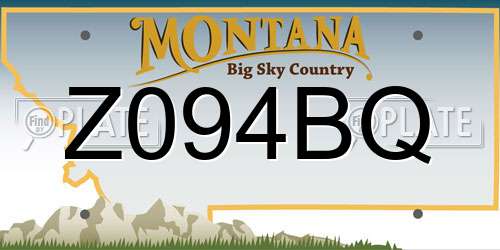 Z094BQ Montana License Plate
