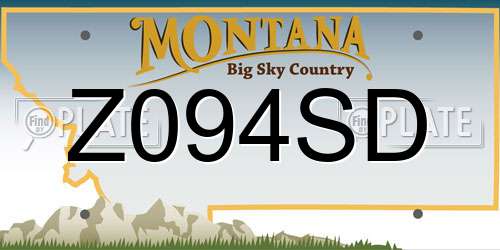 Z094SD Montana License Plate