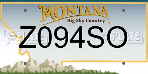 Z094SO Montana License Plate