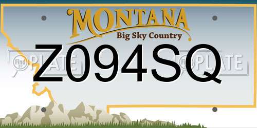 Z094SQ Montana License Plate
